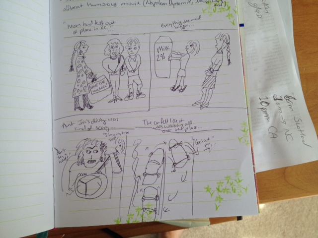 Drawing scenes from The Rain Catcher helped clear my writer's block.